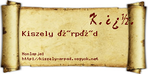 Kiszely Árpád névjegykártya