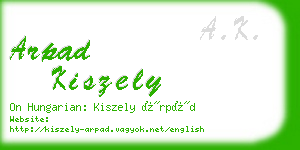 arpad kiszely business card